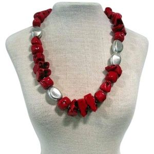 Chico's Long Adjustable Stone Necklace